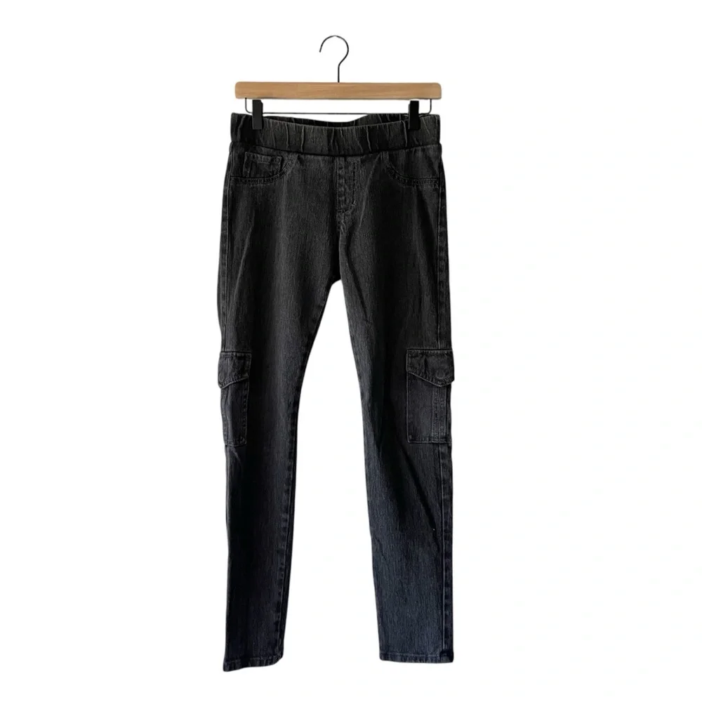 CAbi Jeans Gray Pull On Jeggings Denim Cargo Skinny Jeans